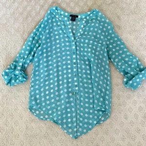 Poka dot sheer blouse